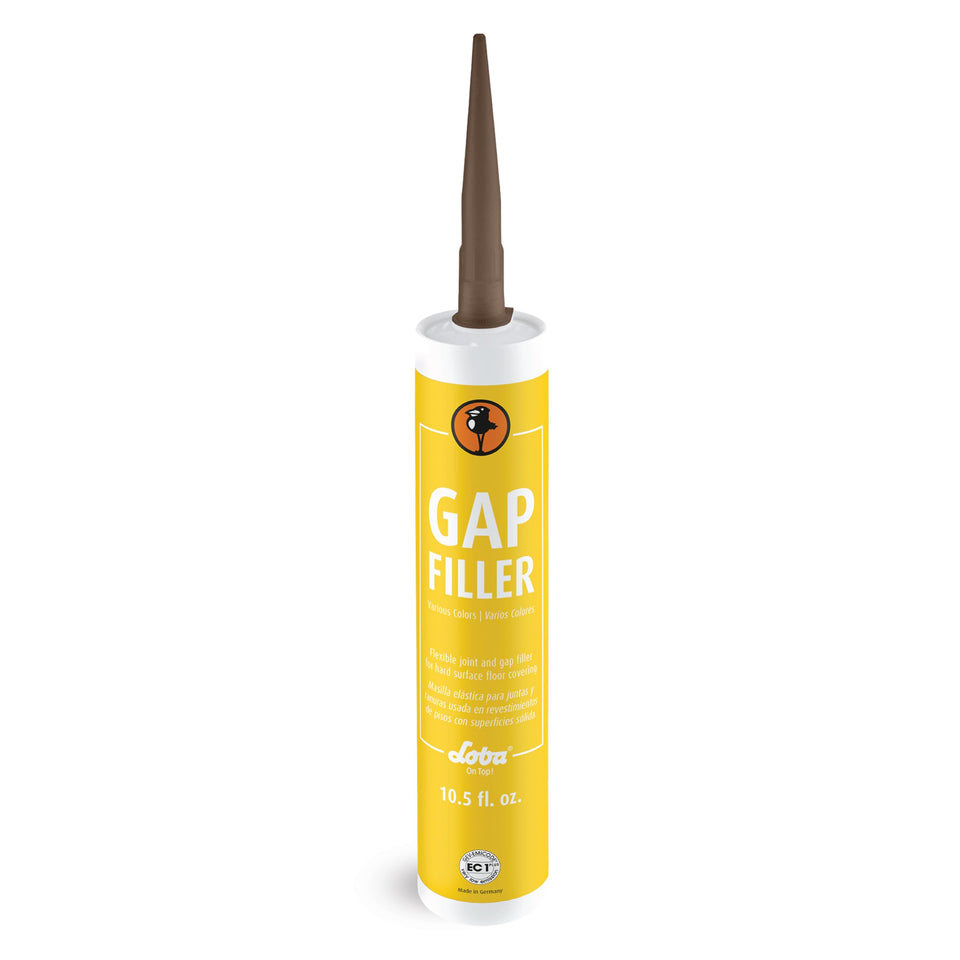 LOBA Gap Filler Walnut 310ml bottle for quick floor repairs and color matching.