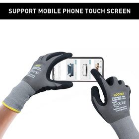 LOCCEF Endurance glove close-up shows enhanced dexterity for small parts handling.