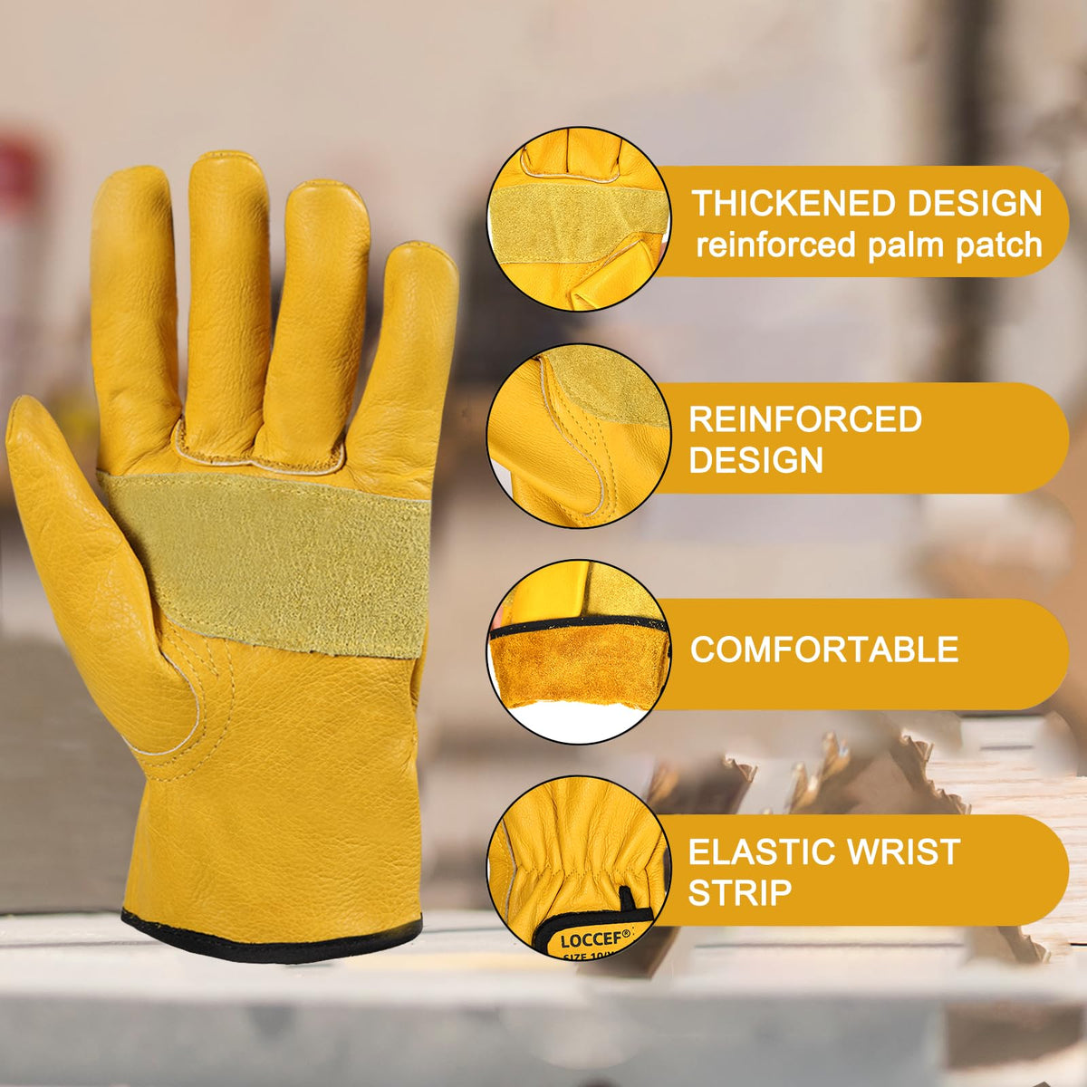 LOCCEF gloves touchscreen-compatible edges allow on-site device use.