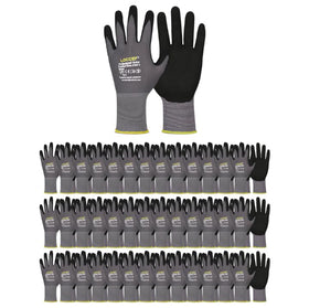 LOCCEF MicroFoam Nitrile coated gloves with palm grip for oily parts.