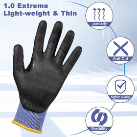 LOCCEF safety work gloves pack side highlighting flexible fit for all-day wear