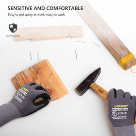 LOCCEF CE EN388 2016 certified gray gloves