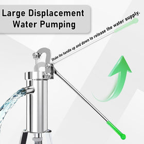 Locci pump in action showing water flow from a well.