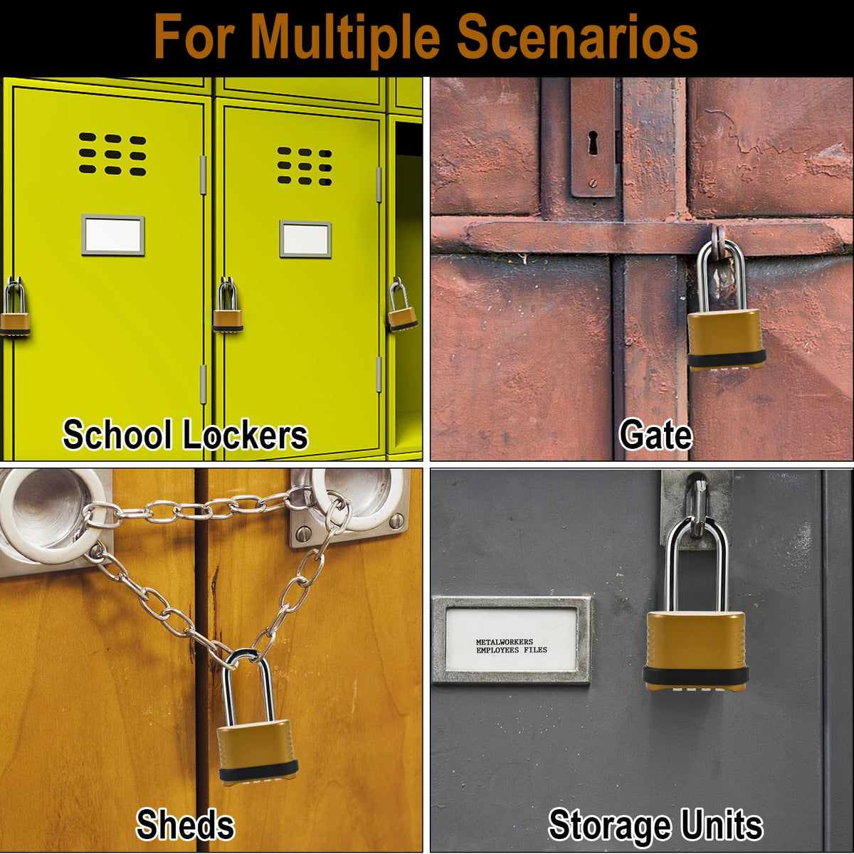 Locilot golden finish enhances durability while resisting rust in harsh weather.
