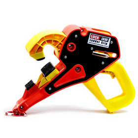 Lock Jaw Ladder Stabilizer Hook grips gutter for secure roof work.