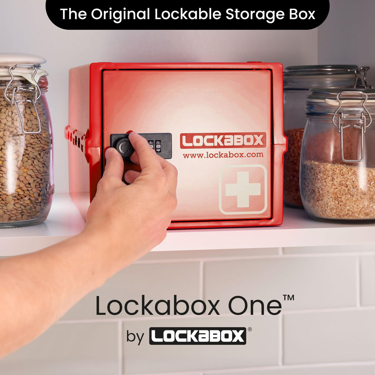 Lockabox One closed door demonstrates discreet storage for medications