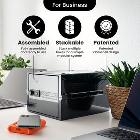 Lockabox One dorm or office setup illustrating compact, shared-space use