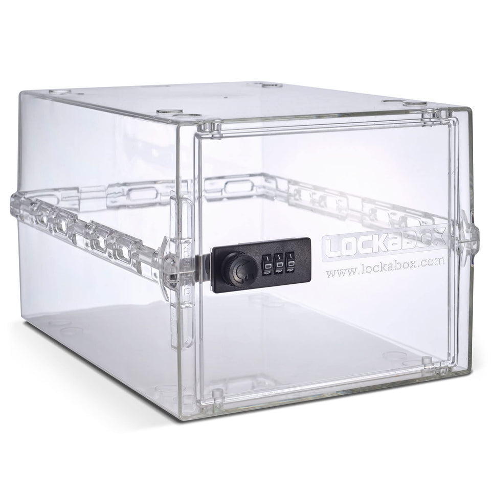 Lockabox One with durable polycarbonate body for safe daily storage.