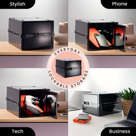 Lockabox One external dimensions highlight space-saving fridge and shelf compatibility