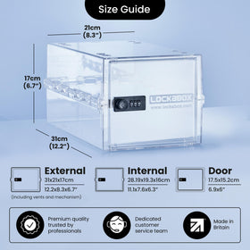 Lockabox One in a freezer demonstrates temperature tolerance for storage.