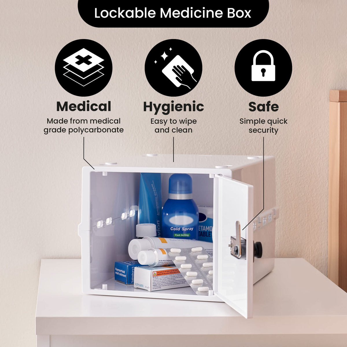 Lockabox One suited for compact medical storage and supplies