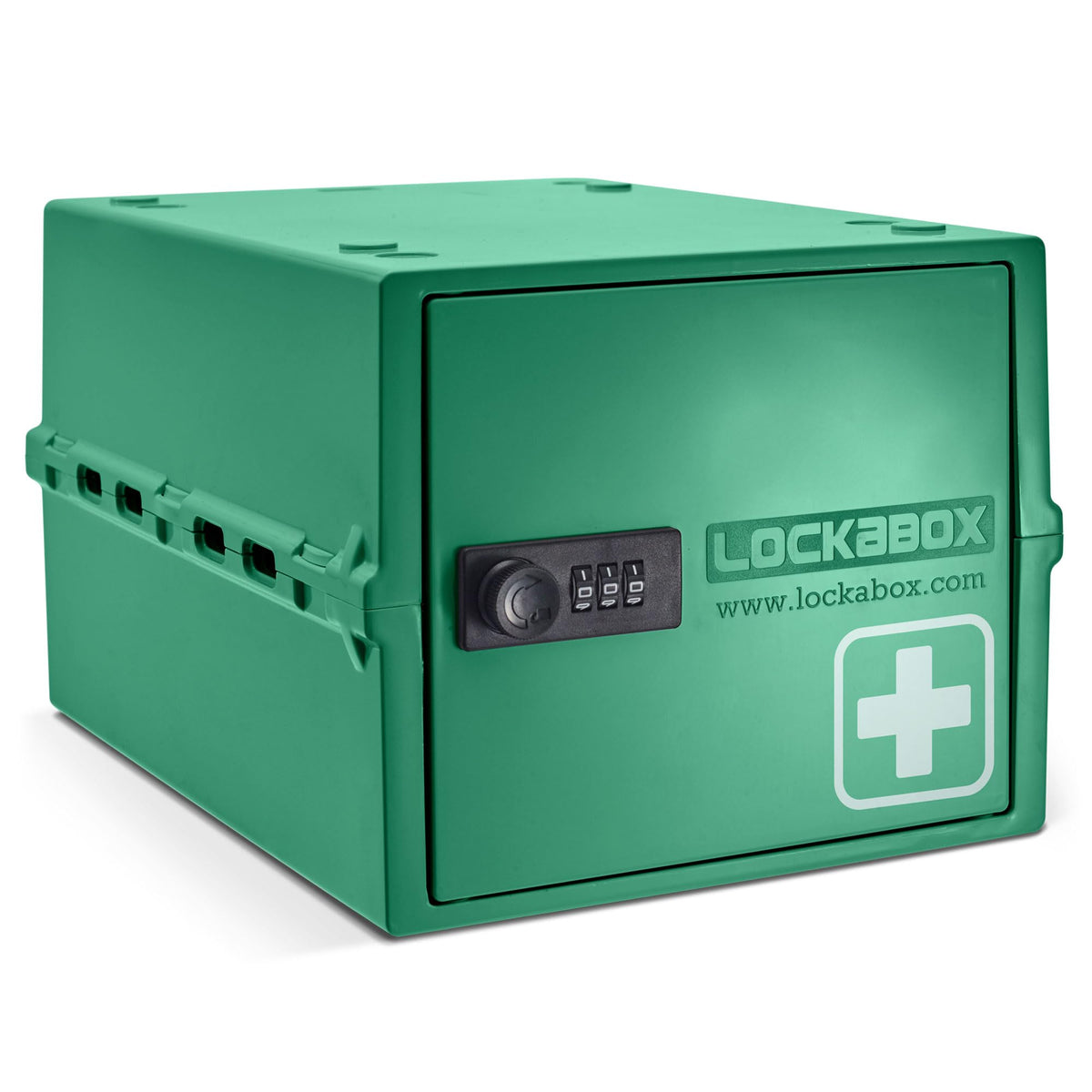 Lockabox One medicine lock box closed with secure 3-digit code for safe storage