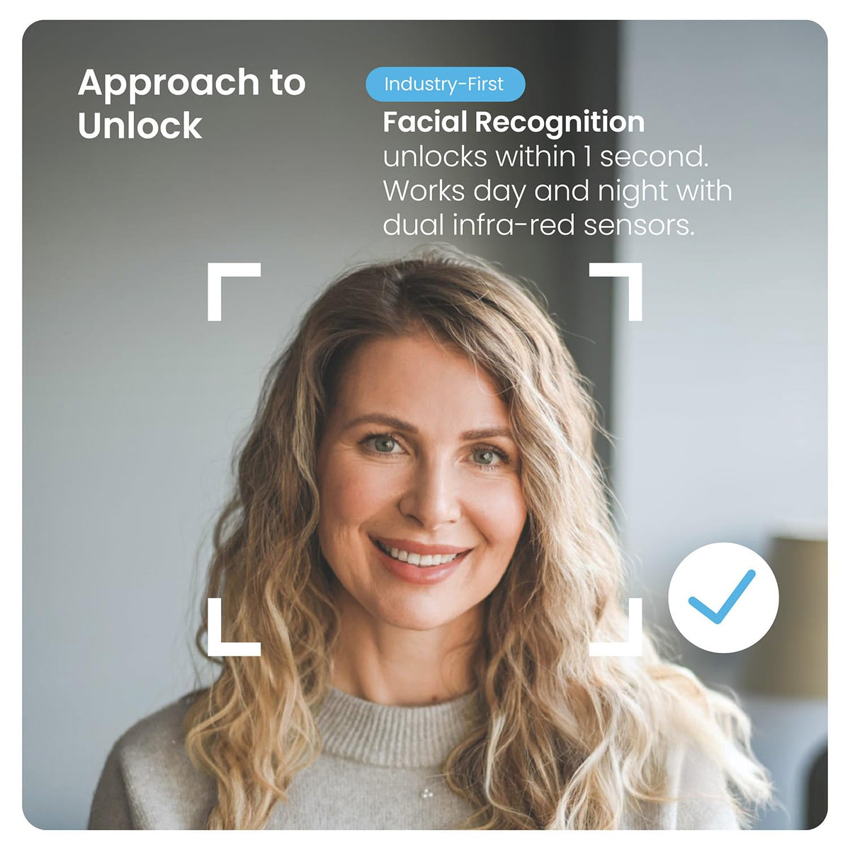 Lockly Visage AI fingerprint sensor unlocks in 0.2 seconds.
