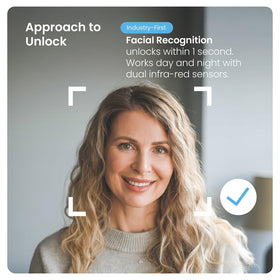 Lockly Visage AI fingerprint sensor unlocks in 0.2 seconds.