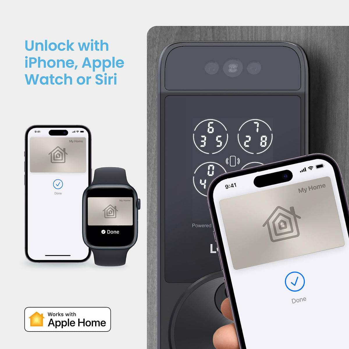 Lockly Visage built-in Wi‑Fi for remote access and control.
