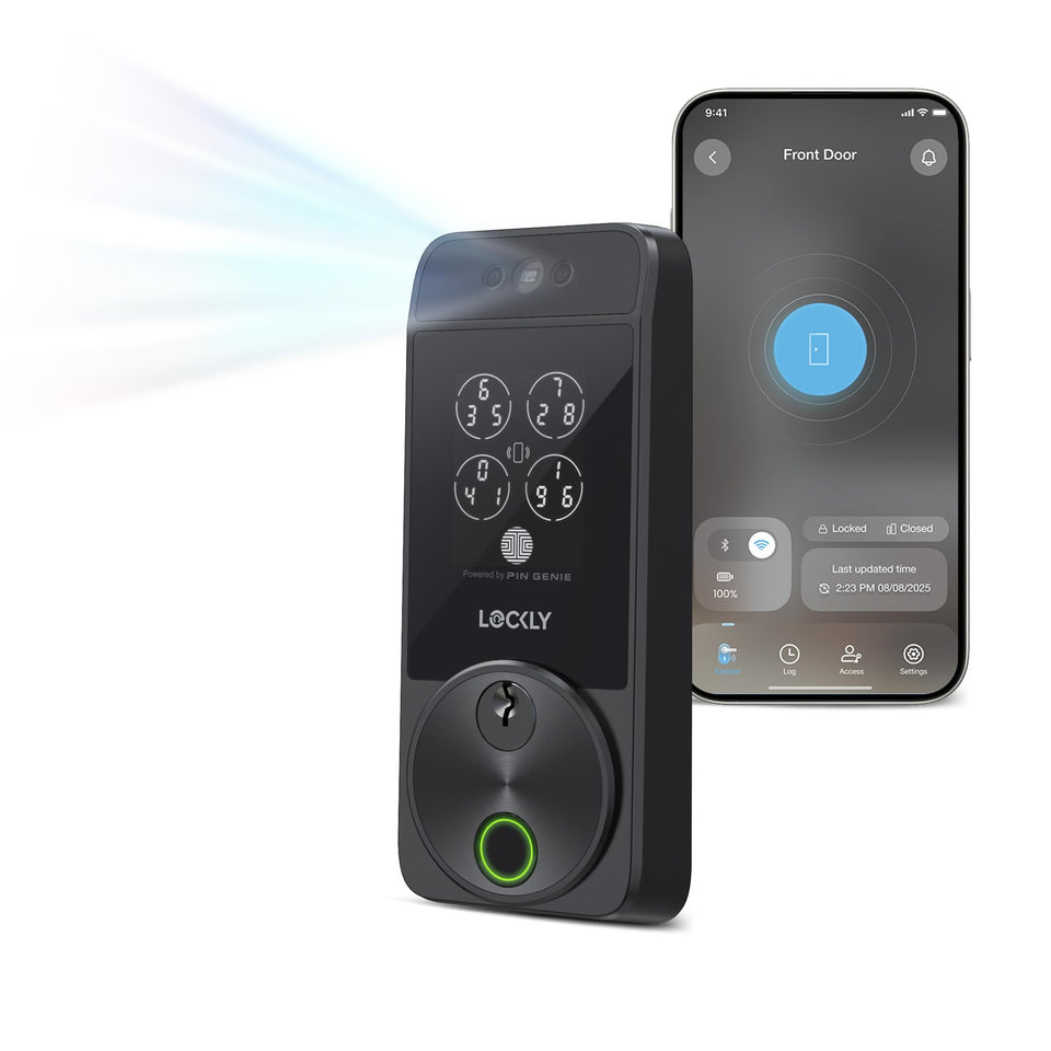 Lockly Visage face recognition sensor powers hands-free entry.