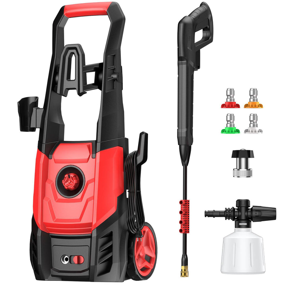 Locksworth electric pressure washer with foam cannon for deep car cleaning.