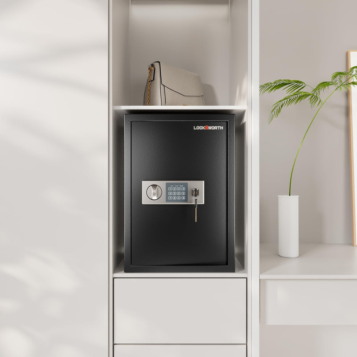 Locksworth Safe access panel with personal code and override keys