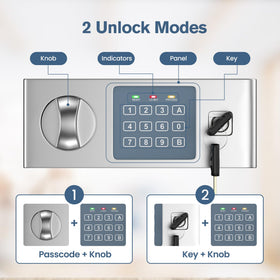 Locksworth safe pry-resistant door deters tampering while protecting valuables.