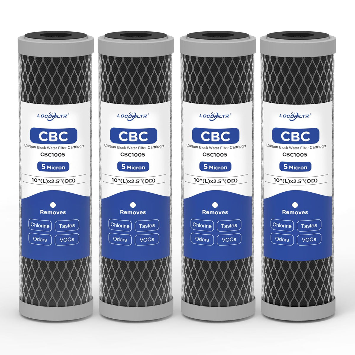 Locofiltr 5-micron carbon block filter pack for 10x2.5 inch housings improves water clarity.
