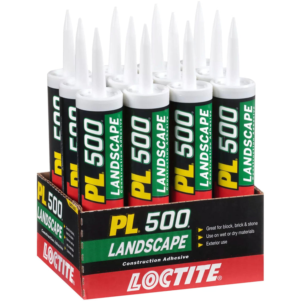 Loctite PL 500 exterior adhesive packaging for landscape projects