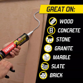 Loctite PL Premium Fast Grab bonds foam insulation with weather resistance for cold or damp areas.