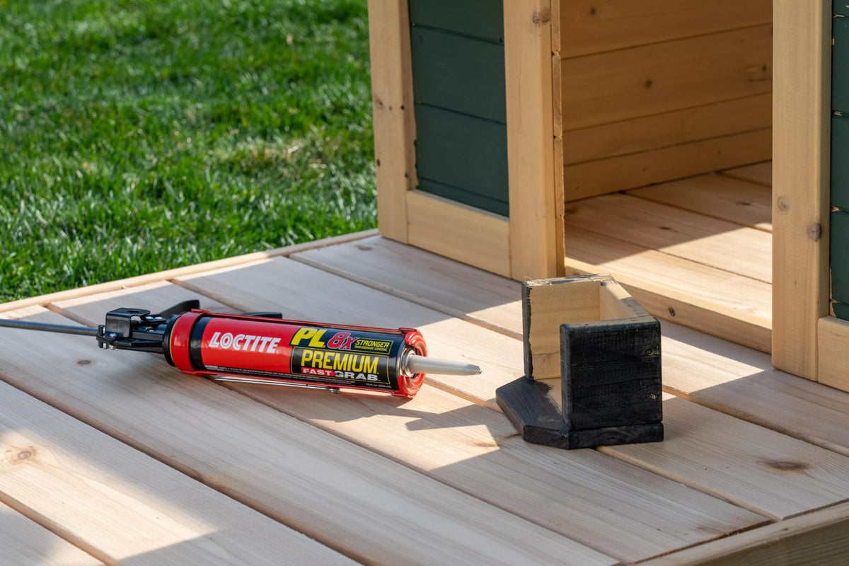 Loctite PL Premium Fast Grab suitable for outdoor applications with moisture resistance.
