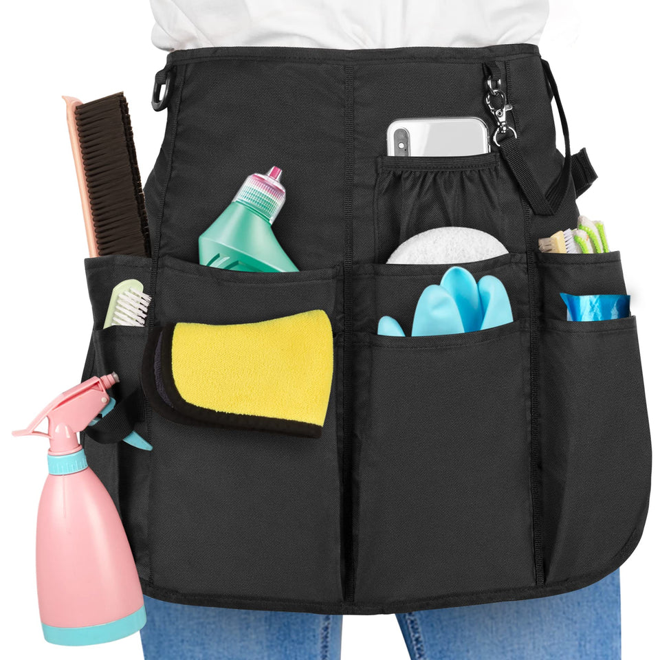 LoDrid professional cleaning apron with 9 pockets for organized tools.