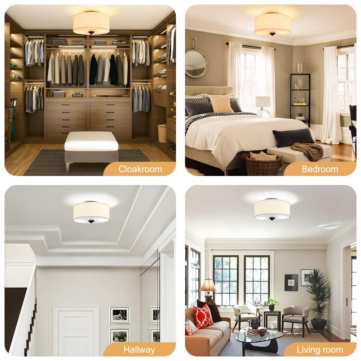 Lodstob round ceiling light installation demonstrates easy mounting and clean ceiling line