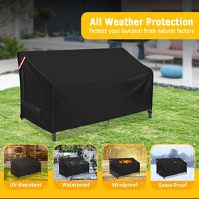 Loenel Outdoor Loveseat Cover uses scratch-resistant fabric for long-lasting use