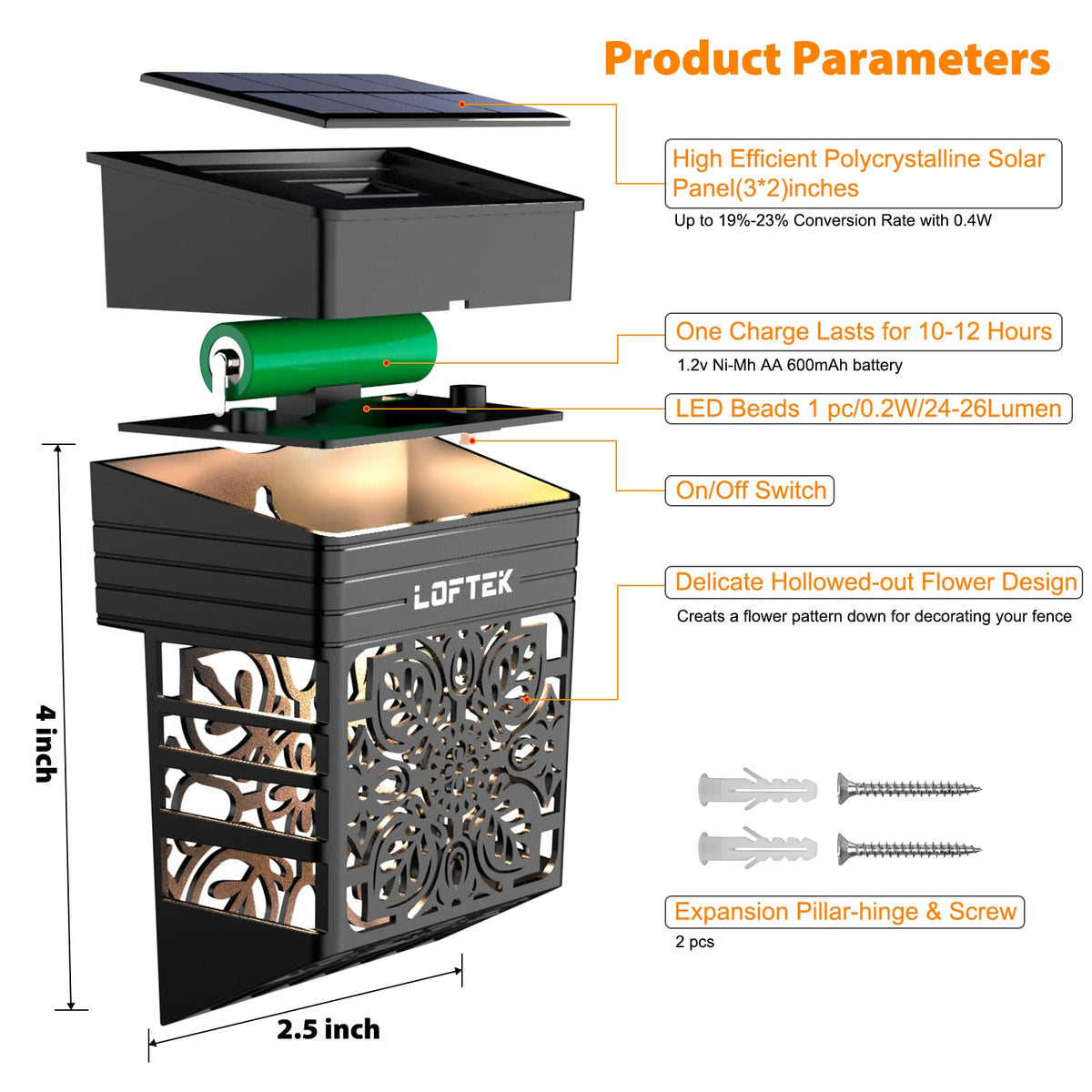 LOFTEK garden path light provides steady warm illumination