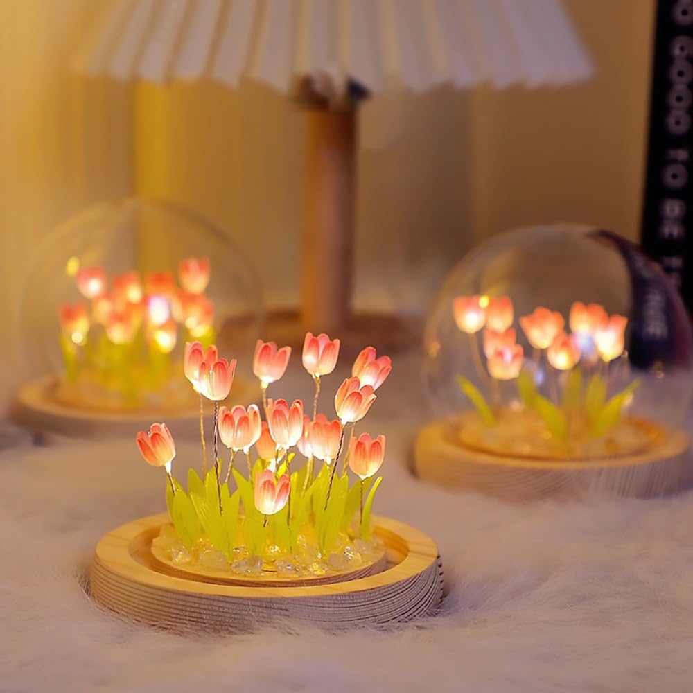 LOGAZOO festive pink tulip lamp for celebrations and gifting.