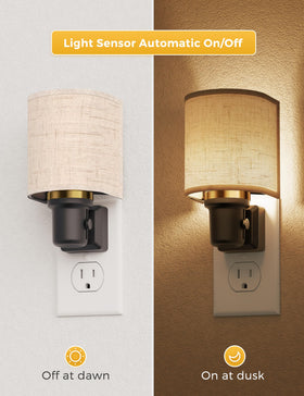 L LOHAS LED night light with brushed gold finish adds vintage-modern flair.