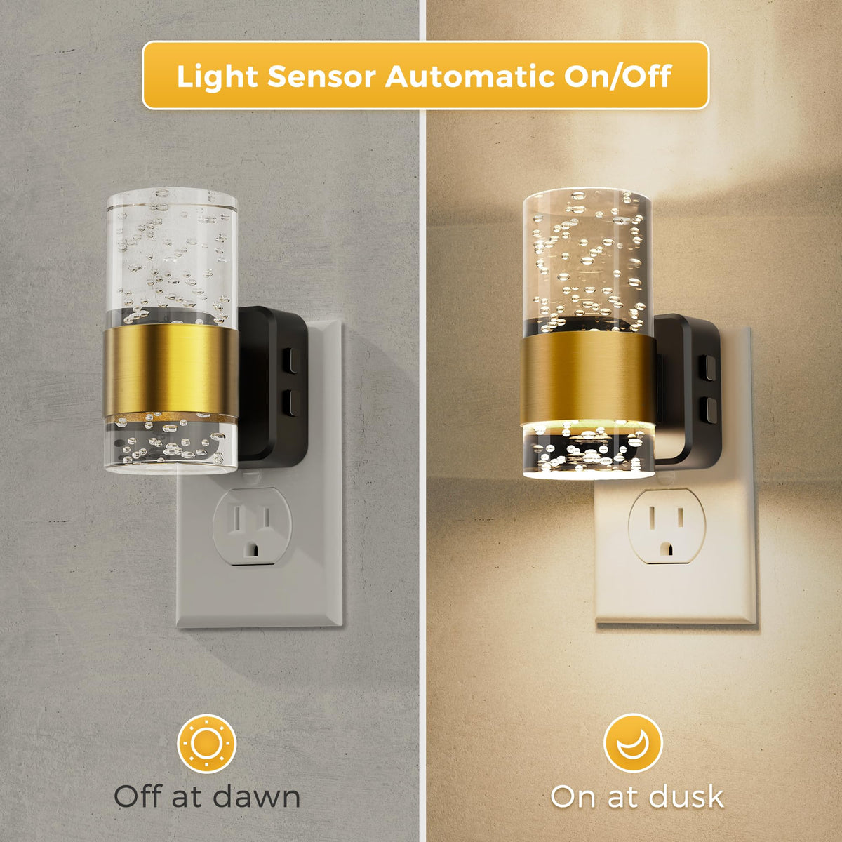 L LOHAS LED dusk-to-dawn sensor night light auto-activates in darkness