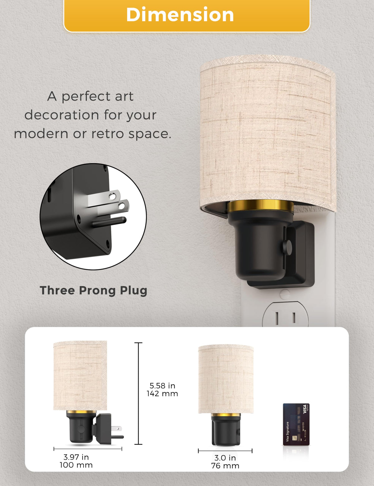 L LOHAS LED vintage decor night light enhances hallways and entryways.