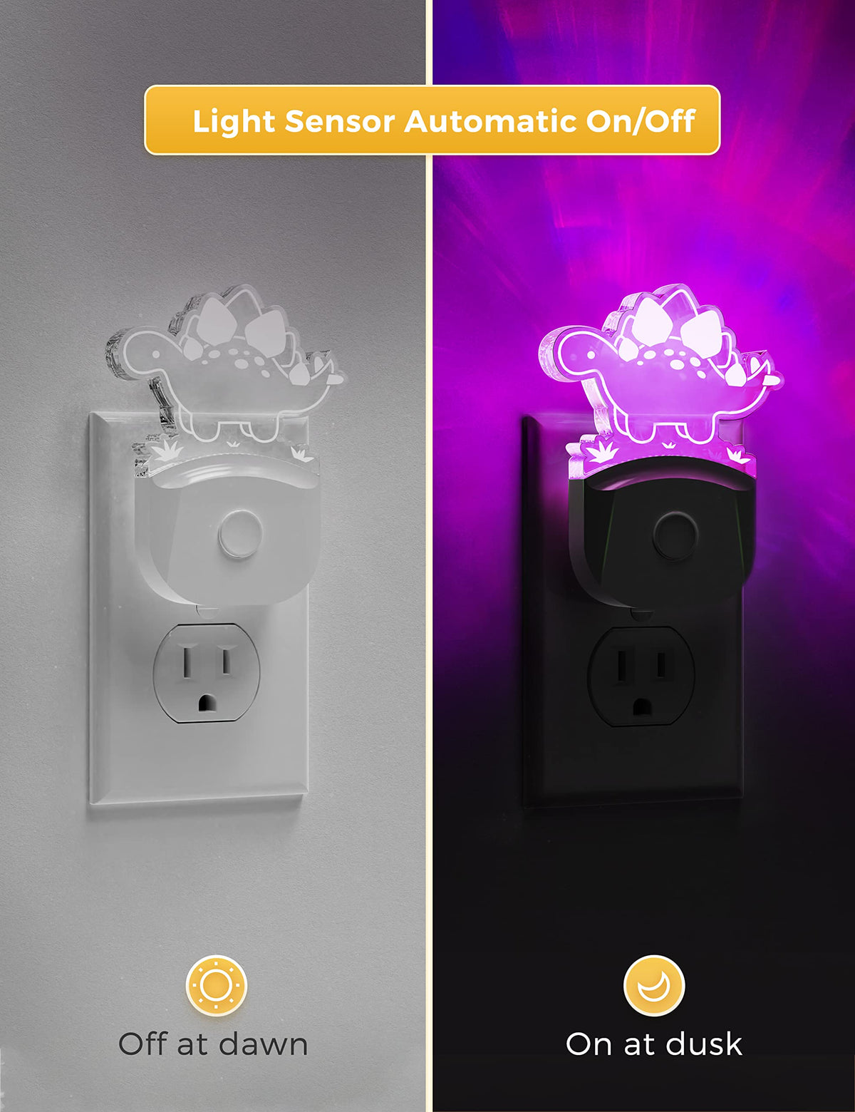 LOHAS LED dusk-to-dawn sensor night light automatically lights in dim rooms