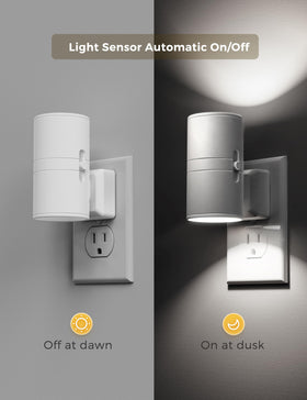 L LOHAS LED night light with dusk-to-dawn sensor activates at night.