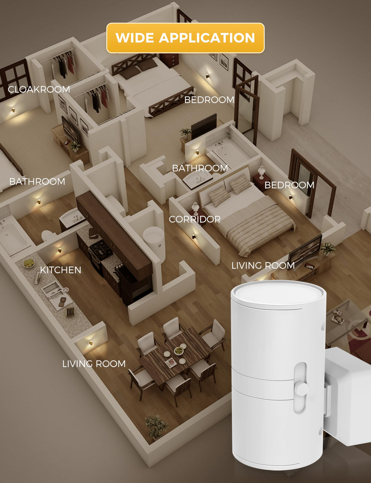 L LOHAS LED eye-friendly illumination supports safe nighttime navigation.