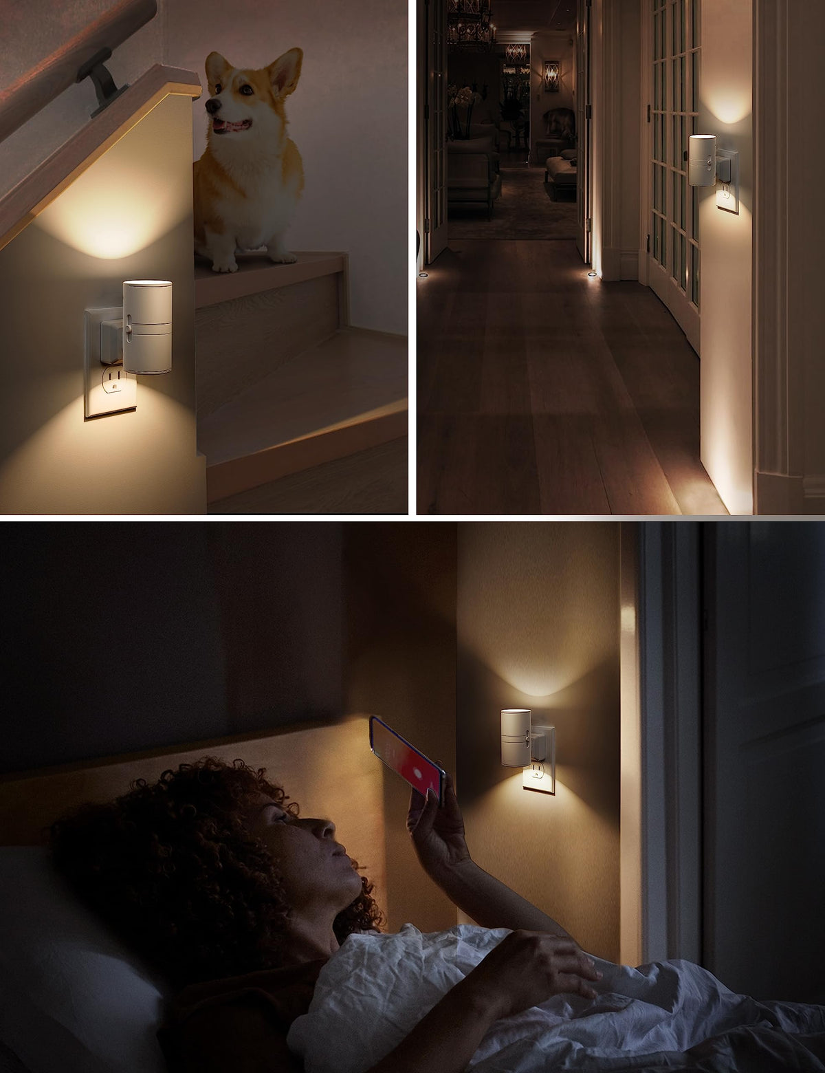 L LOHAS LED glare-free illumination protects eyes during nighttime routines.