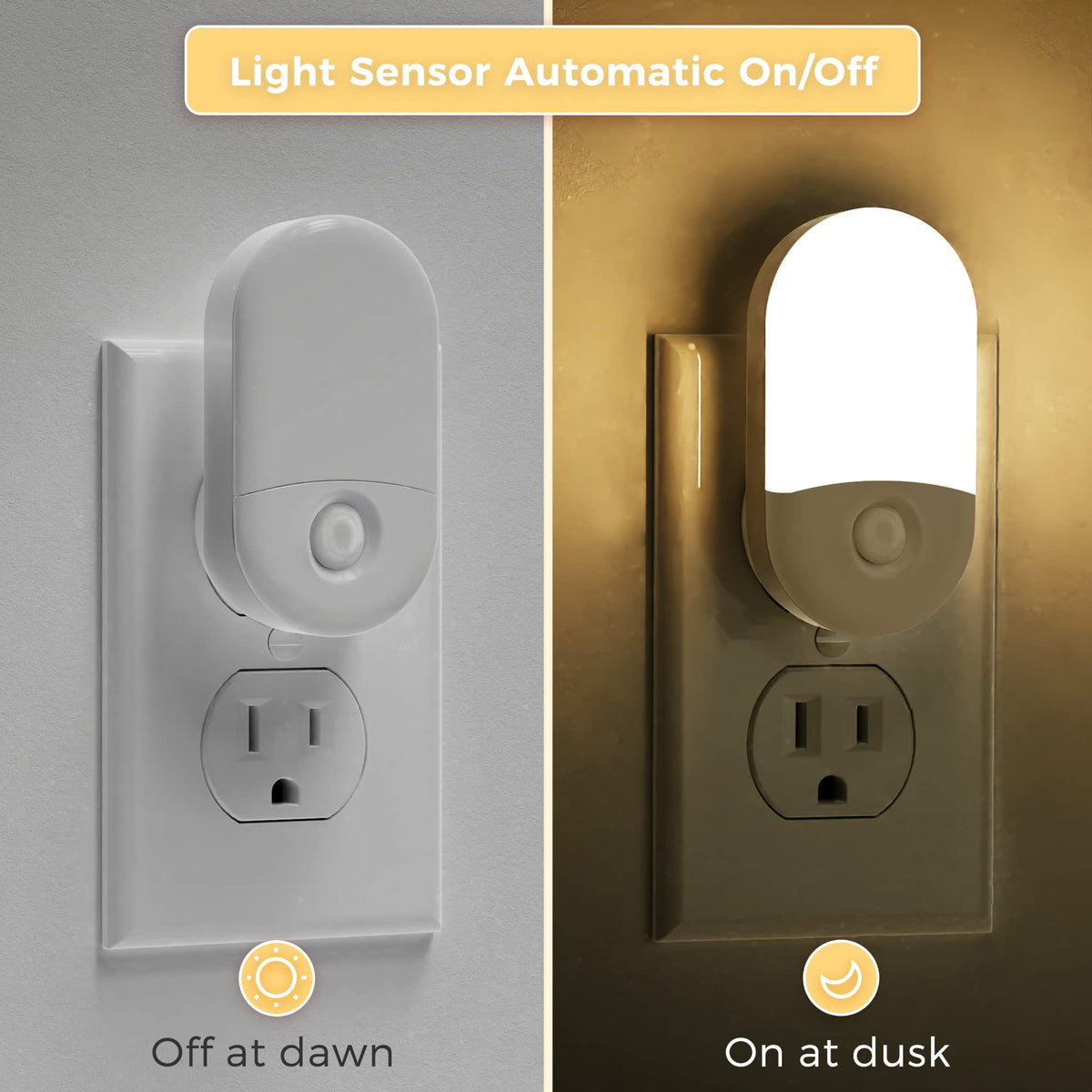 L LOHAS LED night light with dusk-to-dawn sensor for automatic brightness