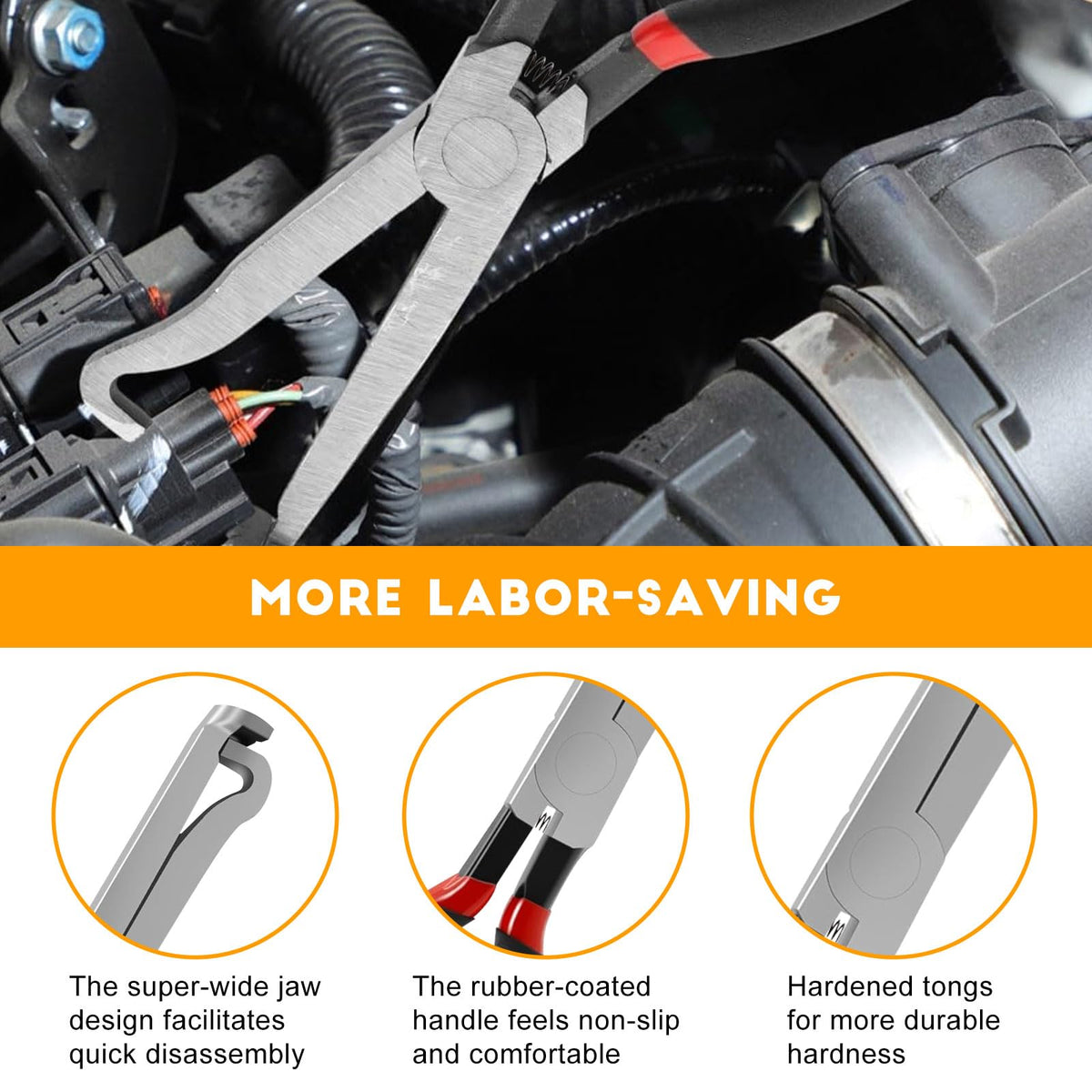 Loisdaro 60-degree disconnect pliers ideal for tight automotive connectors.