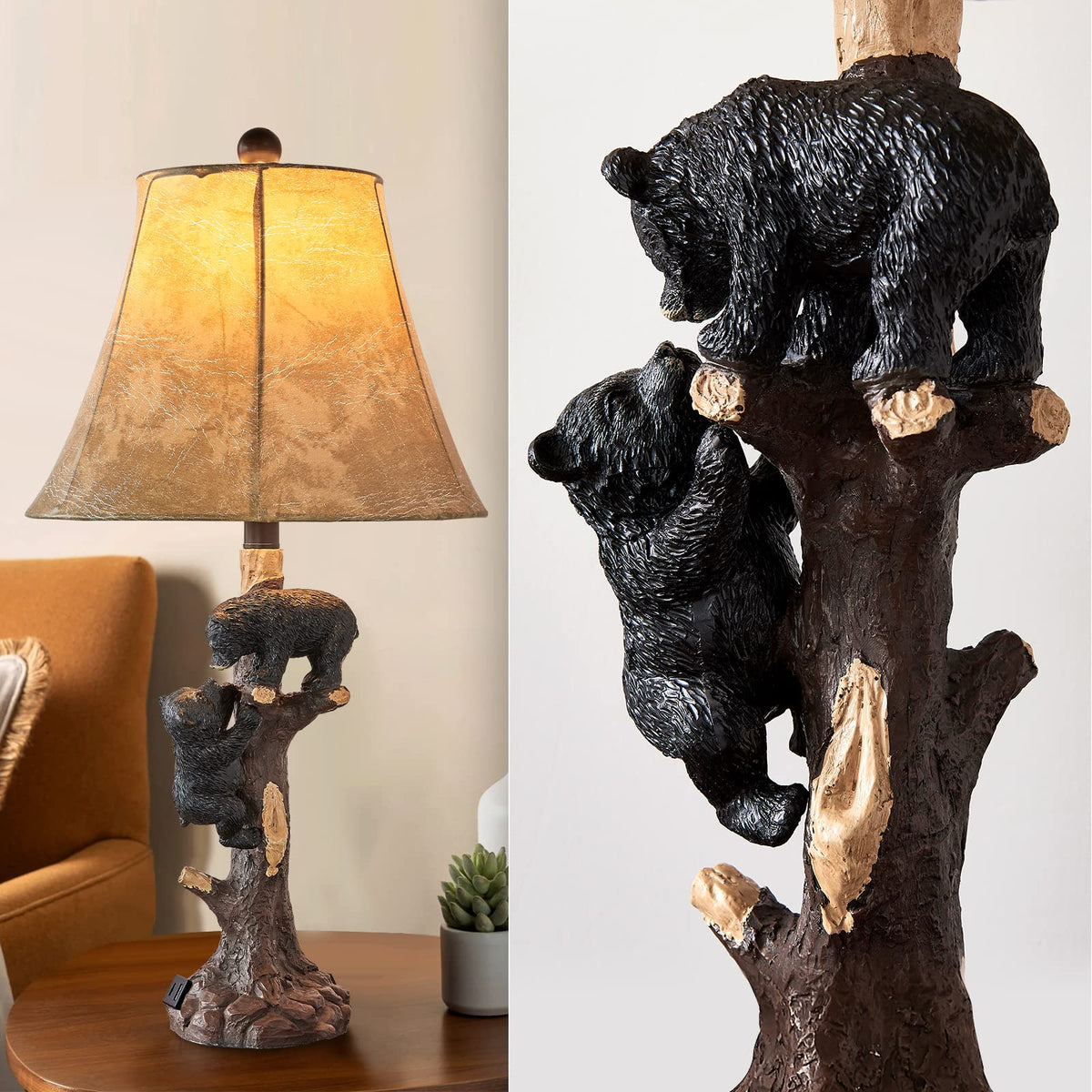 LOKHOM 26-inch bedside lamp elevates mood with cozy ambience.