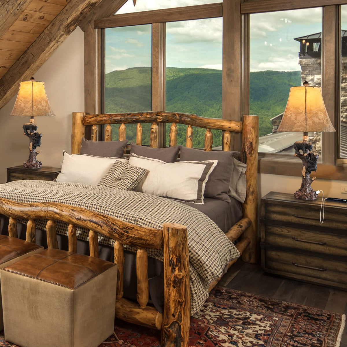 LOKHOM rustic bear design enhances farmhouse decor and warmth.