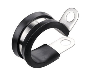 LOKMAN 1-1/4 inch stainless steel cable clamp with rubber cushion, durable and corrosion-resistant.