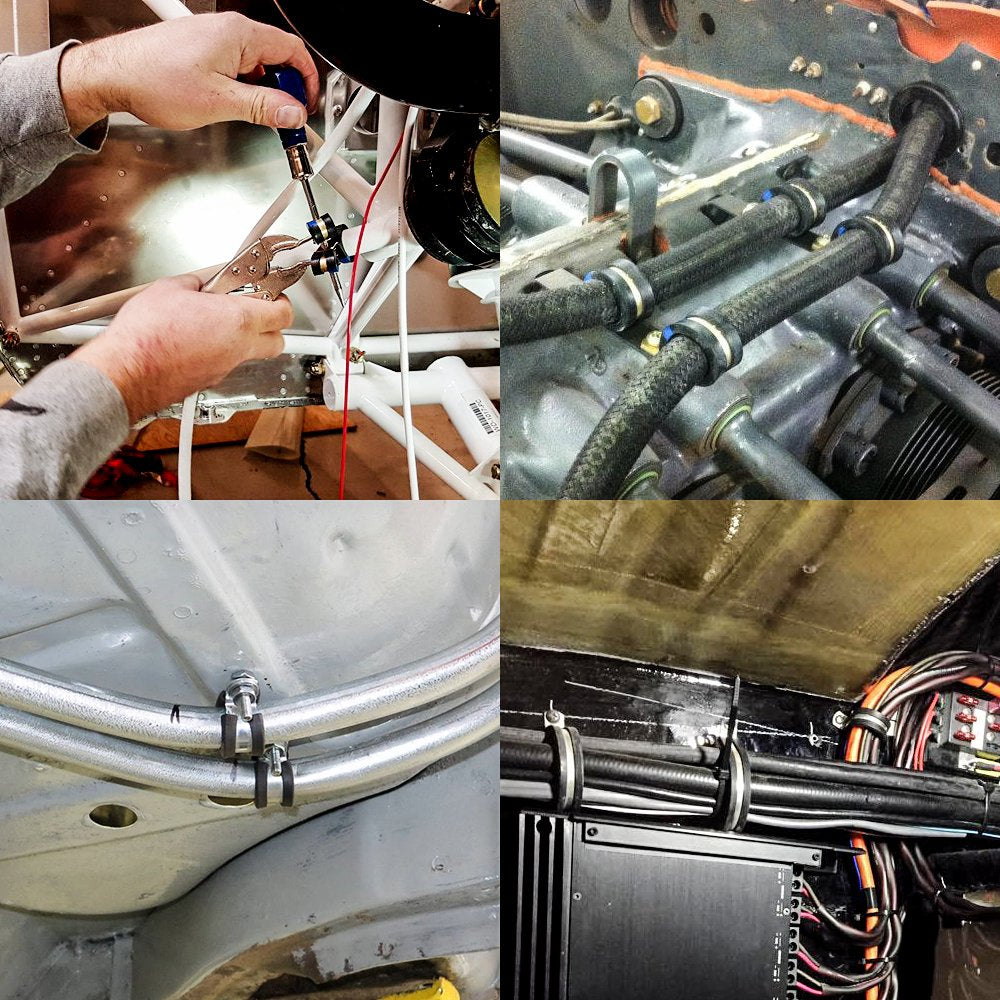 LOKMAN panel-mount 2-inch clamp keeps hoses and cables neatly routed.