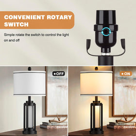 Lolokit included 6W LED bulbs provide steady warm 2700K light.