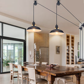 Lomoky dining and kitchen ambience with warm, inviting glow.