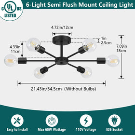 Lomoky E26-base fixture compatible with dimmable bulbs for adjustable ambience.