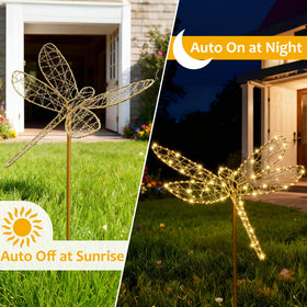 Lomotech solar dragonfly lights foldable frame for easy storage and transport