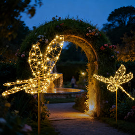 Lomotech dragonfly lights garden ambience for evenings and celebrations